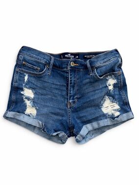 Hollister High-Rise Distressed Denim Shorts W29 Advanced Stretch